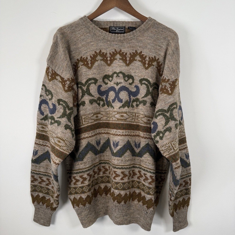 Vintage Peter England Pullover Sweater Aztec Cardigan‎ Nordic Size Large